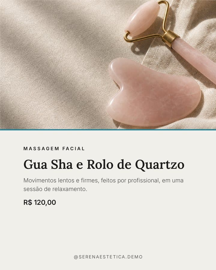 Arte de estética com massagem facial, foto, descrição e preço